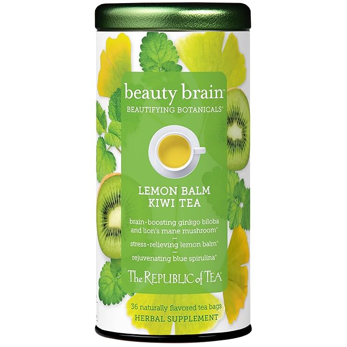 The Republic of Tea Beautifying Botanicals Beauty Brain Herbal Tea, 36 Tea Bags