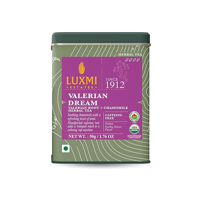Luxmi Estates - Valerian Dream - Organic Valerian Root Tea for Sleep - Loose Leaf - 50g (25 Cups) |