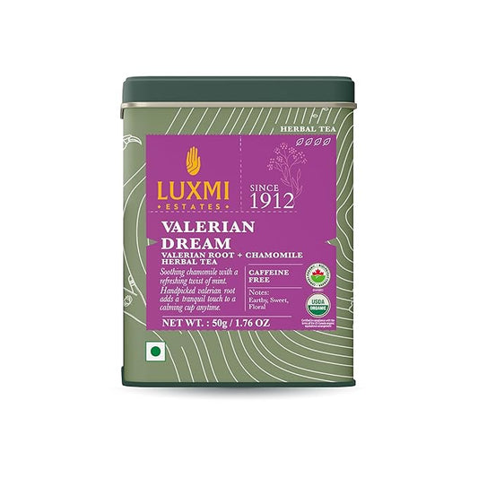 Luxmi Estates - Valerian Dream - Organic Valerian Root Tea for Sleep - Loose Leaf - 50g (25 Cups) |