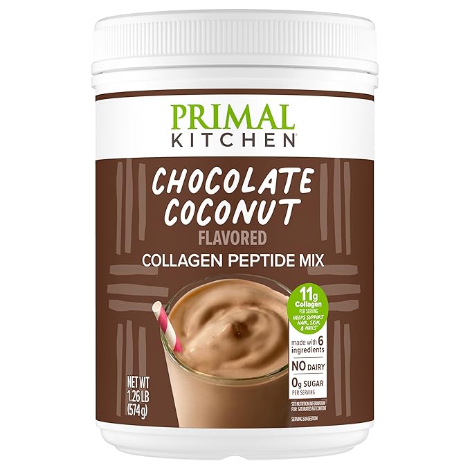 Primal Kitchen Chocolate Collagen Fuel® Drink Mix, Chocolate Coconut Collagen Peptides, No Dairy or
