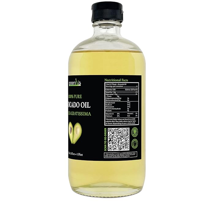 GreenIVe Avocado Oil Naturally Grown 100% Pure Natural without Additives, Clean, Cold Pressed