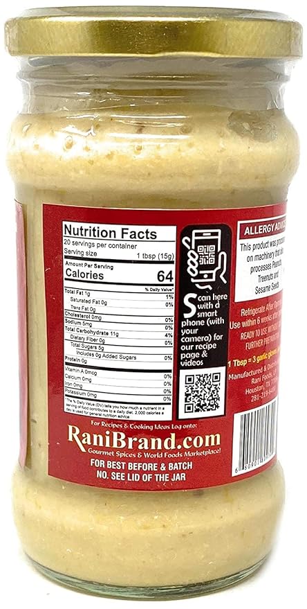 Asian Kitchen Garlic Cooking Paste 10.5oz (300g) Glass Jar ~ Vegan | Gluten Free | NON-GMO | No