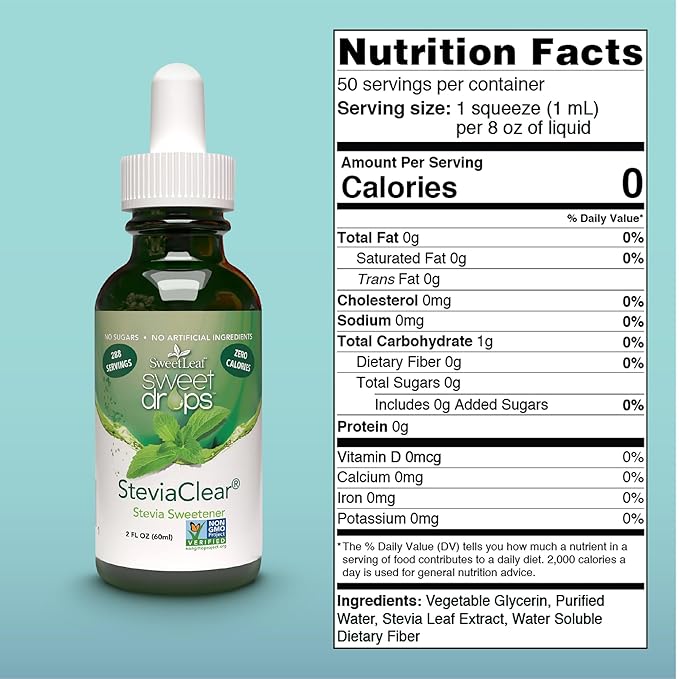 SweetLeaf Sweet Drops- Flavored Stevia Liquid Sweetener, Organic Extract, Zero Calorie, Gluten