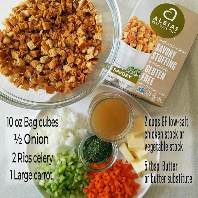 Aleia?셲 Gluten Free Savory Stuffing Mix ??10 oz (2 Pack) ??Classic Side Dish for Special Diets