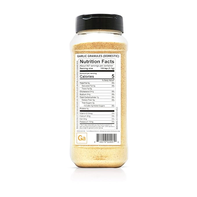 Spiceology ??Domestic Garlic Granules ??Bold, Pungent Flavor for Seasoning Rubs, Blends & Everyday