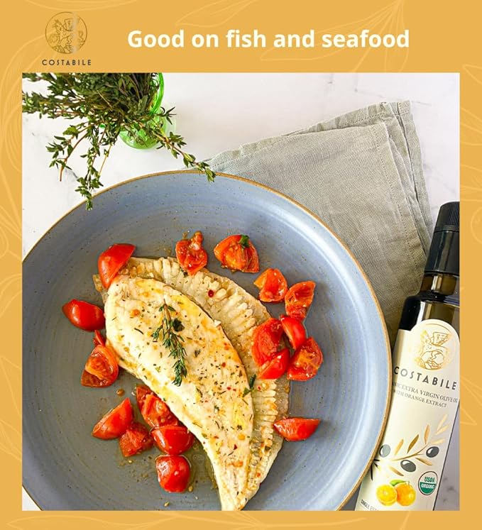 Costabile Orange Infused Olive Oil, Extra Virgin Organic from Italy. Polyphenol rich olive oil