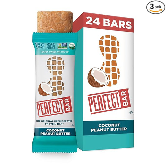 Perfect Bar Original Refrigerated Protein Bar, Coconut Peanut Butter, 2.5 Ounce Bar, 8 Count (Pack