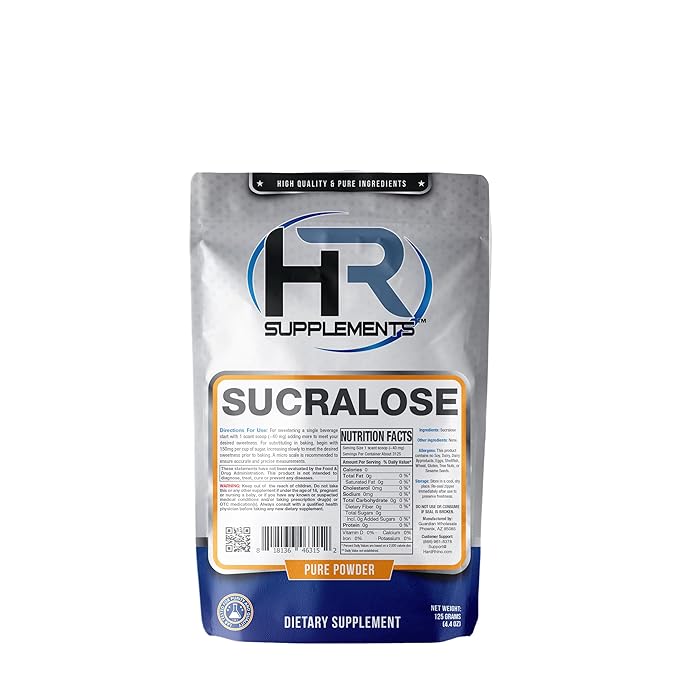 HR Supplements Sucralose Powder | 250 Grams | Zero Calorie Sweetener & Keto Sugar Substitute | Hard