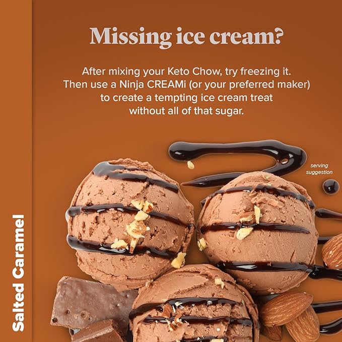 Keto Chow Salted Caramel | Keto Meal Replacement Shake | Nutritionally Complete | Low Carb |