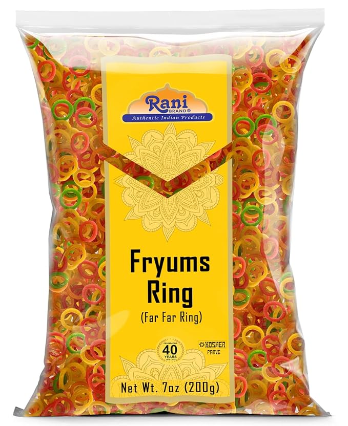 Rani Far Far / Fryums (Wheat & Tapioca Pellet) Ring Shape 7oz (200g) ~ Vegan, Kosher, Uncooked