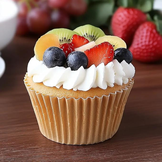 200pcs Natural Standard Cupcake Liners for Baking Cup, No Smell, Grease-proof Muffin Liners