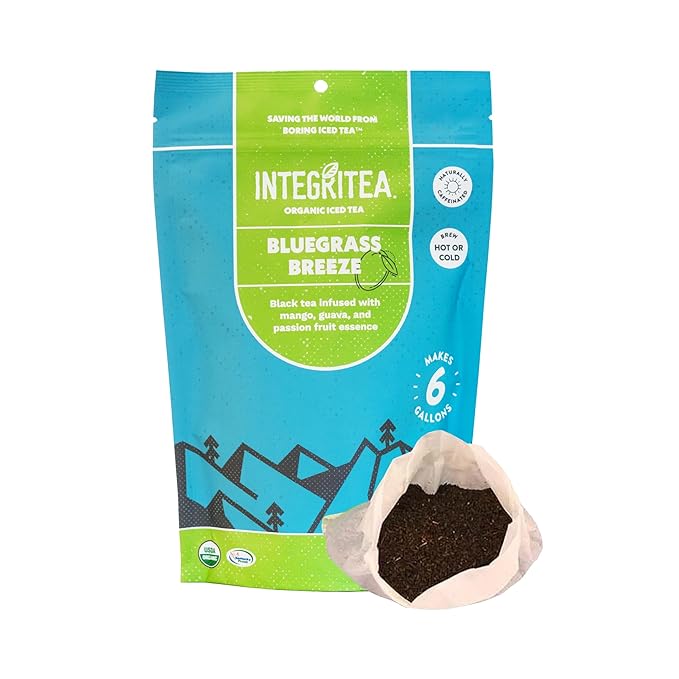 IntegriTEA Bluegrass Breeze Hot or Cold Brew Organic Black Tea Bags Infused with Guava Passion