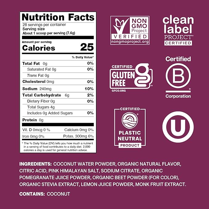 Cure Hydration | Plant-Based Electrolyte Drink Mix | No Added Sugar | FSA-HSA | Dehydration Relief