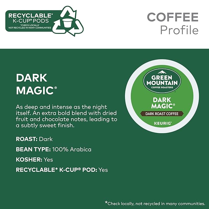 Green Mountain Coffee Roasters Dark Magic Coffee, Keurig Single-Serve K-Cup pods, Dark Roast, 96