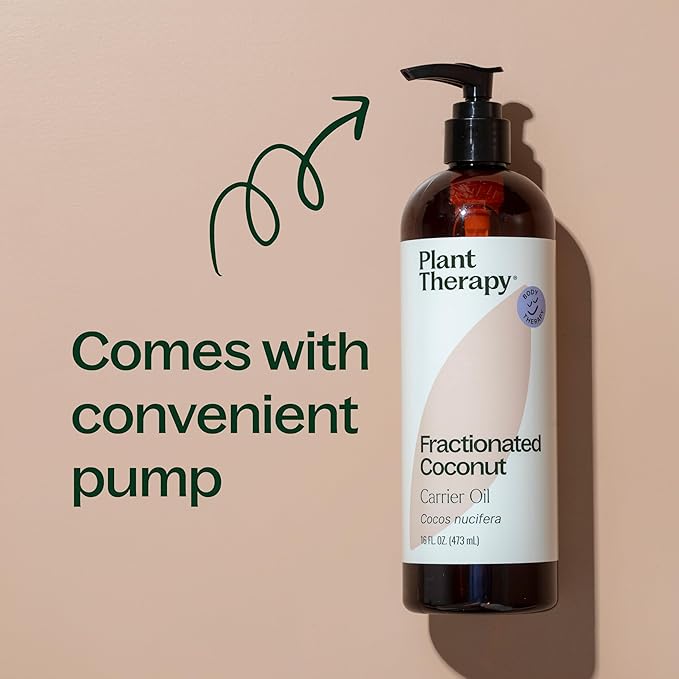 Plant Therapy Fractionated Coconut Oil for Skin, Hair, Body, Face, Diluted Essential Oils, 100%