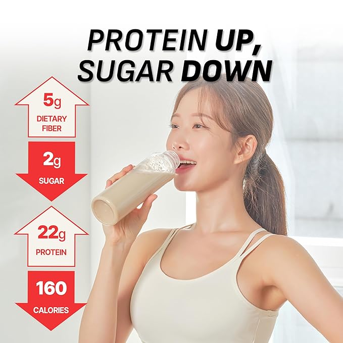 Black Sesame Protein Shake, 22g Protein, Low Sugar, Keto-Friendly Meal Replacement Shake, 22.22oz