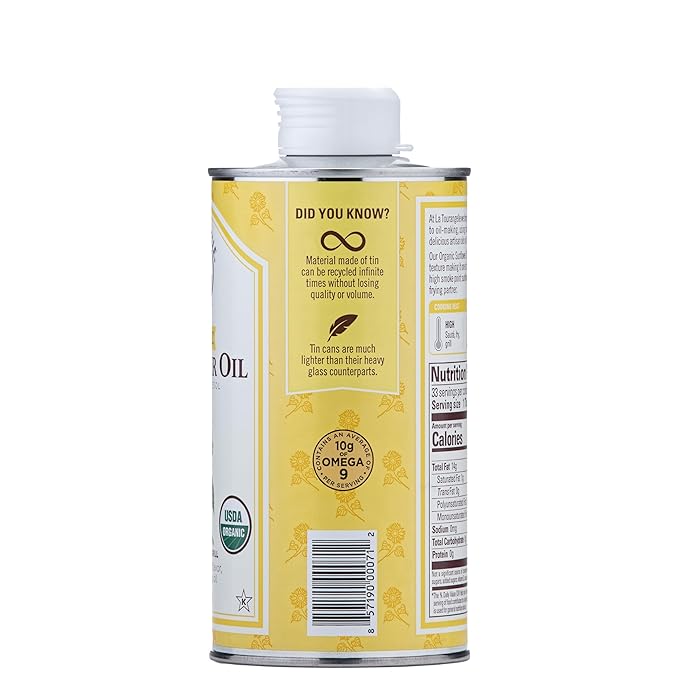La Tourangelle, Organic High Oleic Sunflower Oil, Neutral Oil For Medium to High Heat Cooking and