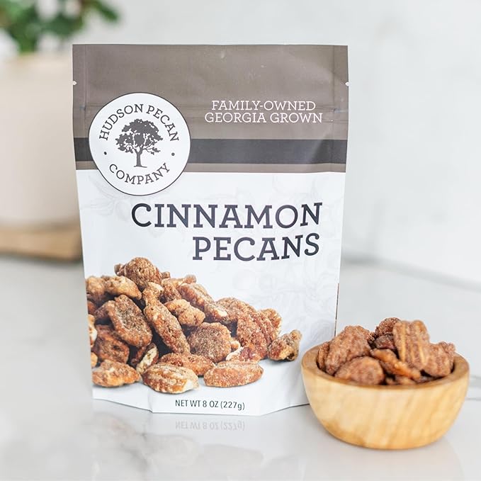 HUDSON PECAN COMPANY: Cinnamon Pecans, Georgia Grown, Family Owned. Cinnamon & Sugar Candy Coated