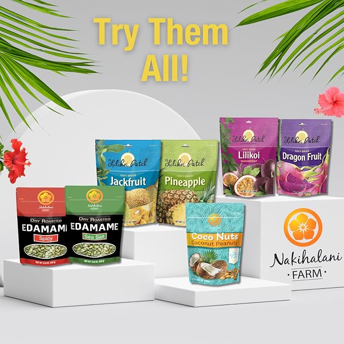 Dry Roasted Edamame Beans Snack by Nakihalani Farm ??Sea Salt (12 oz) Non-GMO Crunchy Soybeans