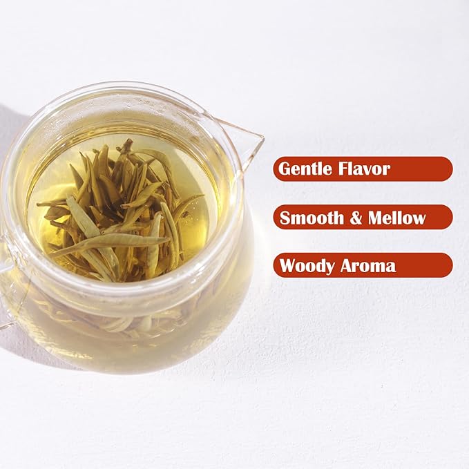 FullChea - White Tea Loose Leaf - Yunnan Silver Needle White Tea - Low Caffeine - Bai Hao Yin Zhen