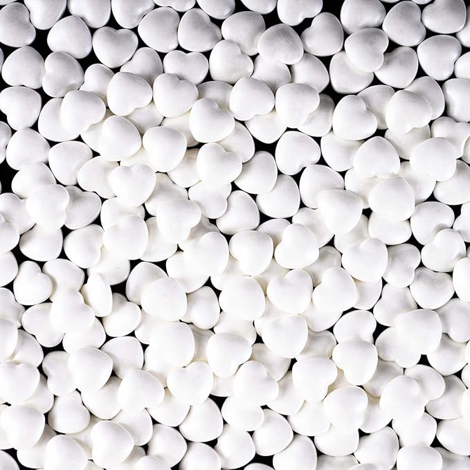 Kasvan White Heart Shapes Sprinkles - Edible Candy Pearls 130g/4.58 Oz, Mix Size, Baking Cake