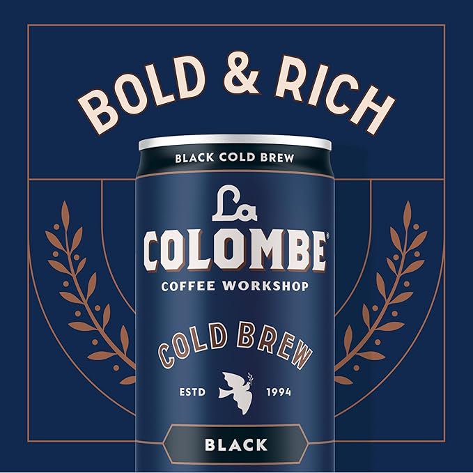La Colombe Coffee, Cold Brew Black, Unsweetened, 11 fl oz Cans (Pack of 12), Coffeehouse Quality