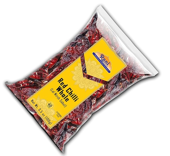 Rani Chilli Whole (Lal Mirch Sabut) 3.5oz (100g) ~ All Natural | Vegan | No Colors | Gluten