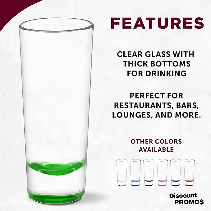 DISCOUNT PROMOS Cordial Shooter Shot Glasses 2 oz. Set of 10, Bulk Pack - Great for Birthdays