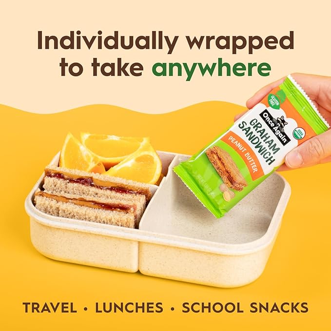 Once Again Peanut Butter Crackers Graham Sandwiches - Gluten Free Graham Crackers with Organic