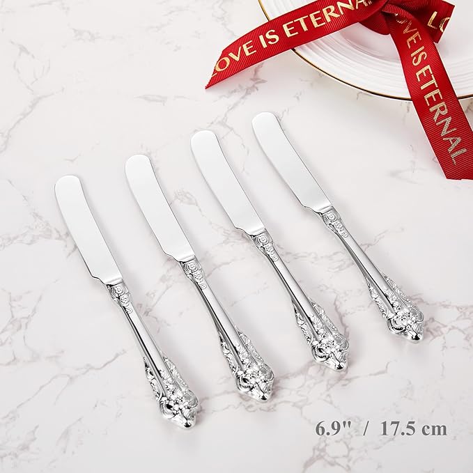 KEAWELL Gorgeous 6.9" Butter Spreader, 18/10 Stainless Steel, Set of 4, Butter Knife