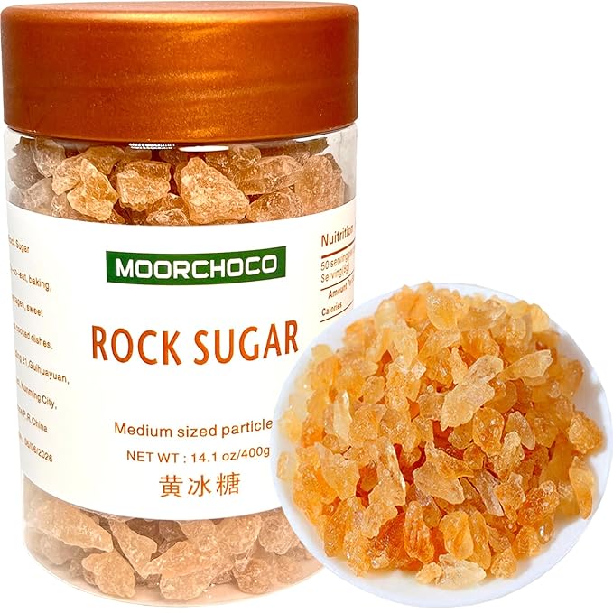MOORCHOCO Yellow Rock Sugar for Pho, Medium-Sized (Medium sized particles 14.1oz)