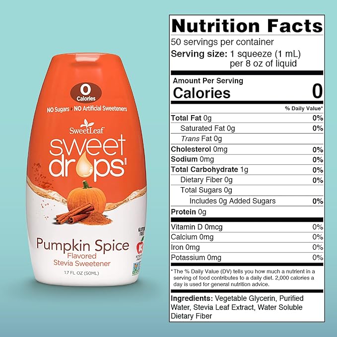 SweetLeaf Sweet Drops - Flavored Stevia Liquid Sweetener, Stevia Extract, Zero Calories, Gluten