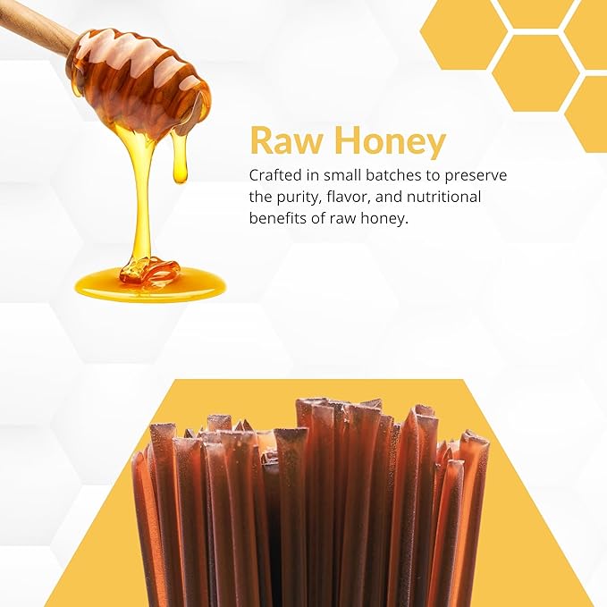 Wildflower and Sage Honey Straws, 50 Count - Perfect for Iced and Hot Beverages or Treat - Travel