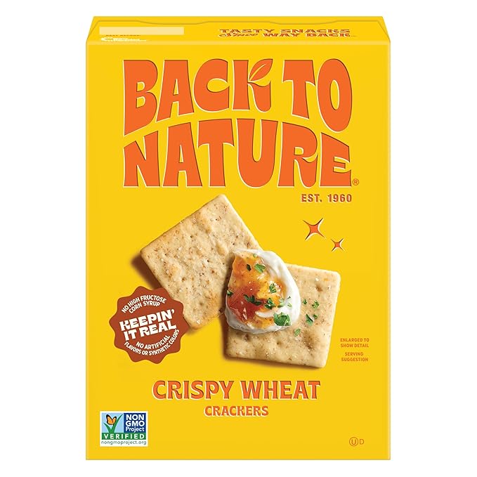 Back to Nature - Crispy Wheat Crackers - Real Ingredients like Wheat Flour & Sea Salt - Non-GMO