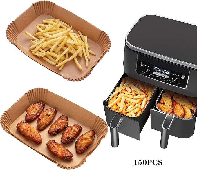 Ninja Air Fryer Liners Disposable, Ninja Dual Air Fryer Liners,150PCS Rectangle Air Fryer
