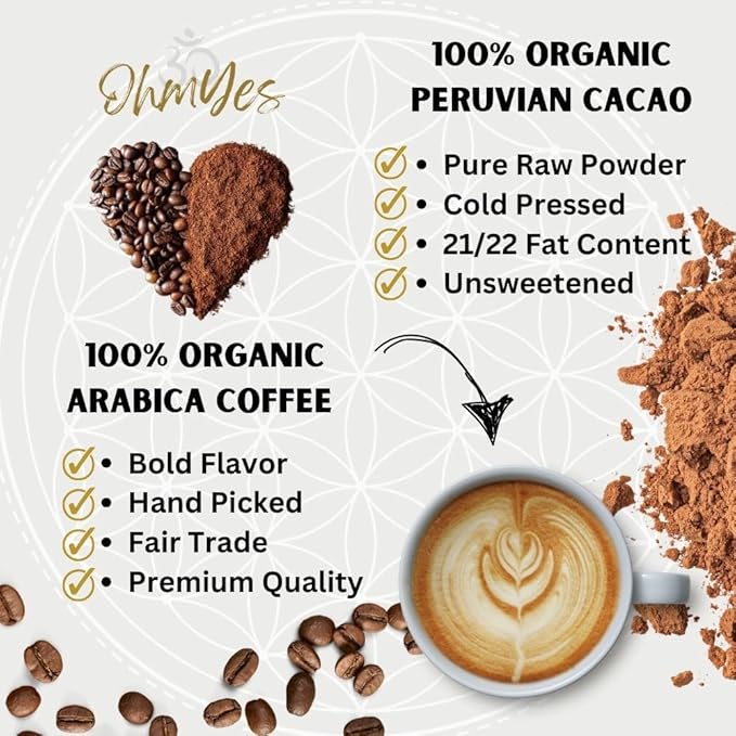 Organic Mushroom Coffee with Cacao ??11x Adaptogenic Mushrooms for Focus, Clarity & Energy