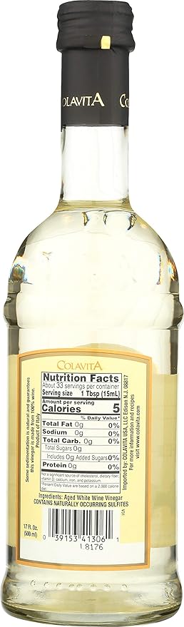 Colavita Aged White Wine Vinegar, Special, 17 Fl Oz (Pack of 2)