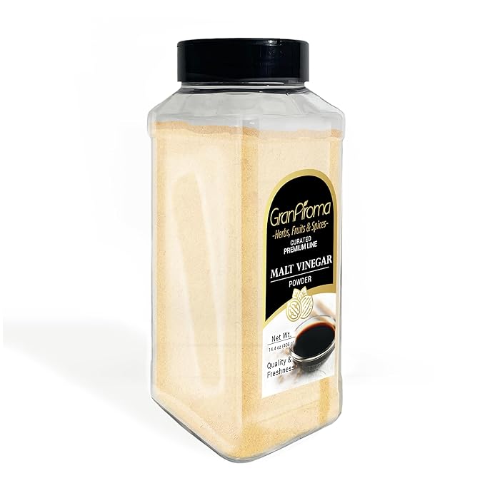 GranAroma Malt Vinegar Powder, 14.4 oz, Tangy Flavor, Chips & Dips, Dissolvable