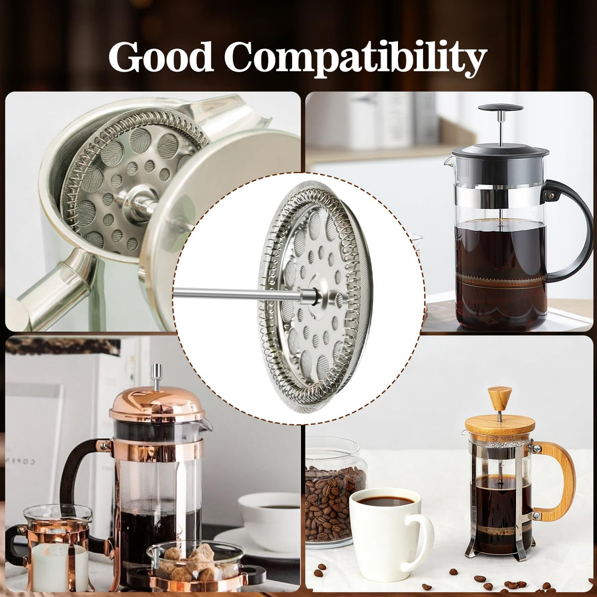 AUUTI 9-Piece French Press Filter Replacements Set