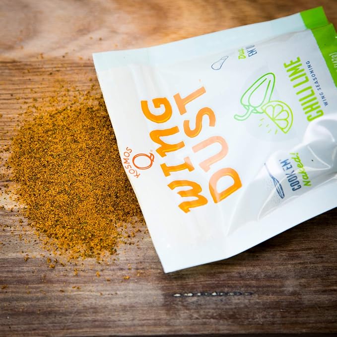 Kosmos Q Chili Lime Wing Dust, Fiery & Zesty Chicken Wing Seasoning for Chicken, Popcorn, Fries &