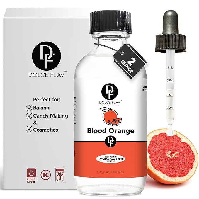 Dolce Flav Natural Blood Orange Extract ??2 Ounce Oil-Soluble Kosher, Sugar-Free, Concentrated Rich