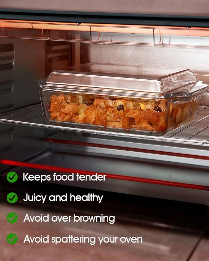 NUTRIUPS Rectangular Glass Casserole Dish With Lid Glass Bakeware Microwave Casserole Dish Lidded