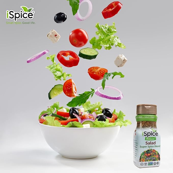 iSpice - Salt-Free | Sugar free | 100% Pure Wellness Salad Seasoning Fat Free Super Spice Blend |