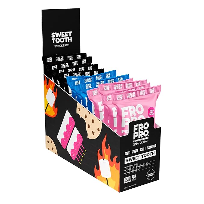 FROPRO Plant Protein Snack Bars - Plant Based Protein Bars, All-Natural, Gluten, Dairy, & Soy Free