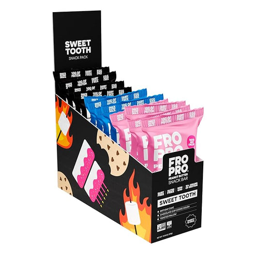 FROPRO Plant Protein Snack Bars - Plant Based Protein Bars, All-Natural, Gluten, Dairy, & Soy Free