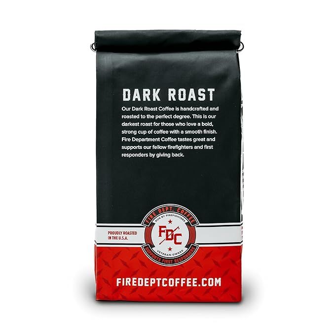 Fire Department Coffee - Gives Back to Firefighters - Bold & Smooth Dark Roast Ground Coffee