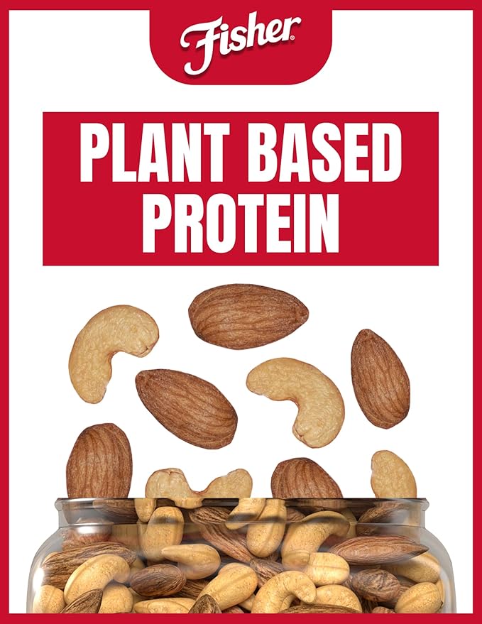 Fisher Oven Roasted Never Fried Almond & Cashew Blend, 24 Ounces (Pack of 1), Healthy Snacks for