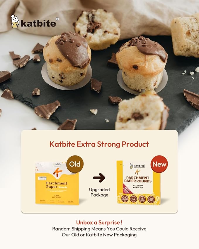 Katbite 4 Inch 400Pcs Parchment Paper Rounds, Round Parchment Paper for Cake Baking, Air Fryer
