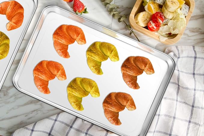 Baking Sheet, Yododo Stainless Steel Baking Pans Tray Cookie Sheet Toaster Oven Tray Pan Cookie