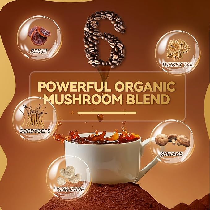Mushroom Coffee is Produced in a US FDA-Registered Factory Mushroom Blend Instant Coffee for Energy